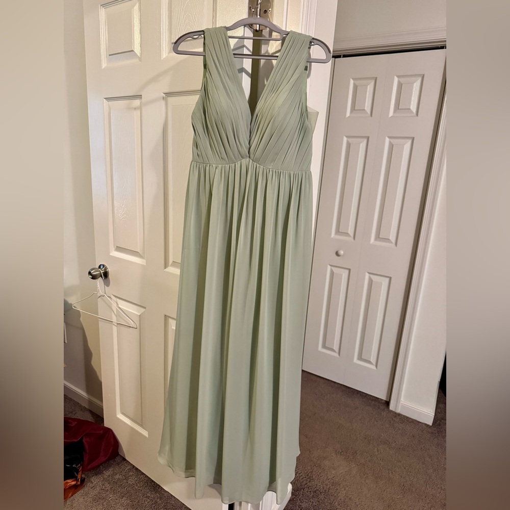 Azazie Ranvie Dusty Sage Bridesmaid Dress